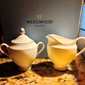 Wedgewood creamer and sugar